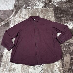 LL Bean Shirt Mens 2XL Red Black Houndstooth Wicked Good Flannel Traditional Fit